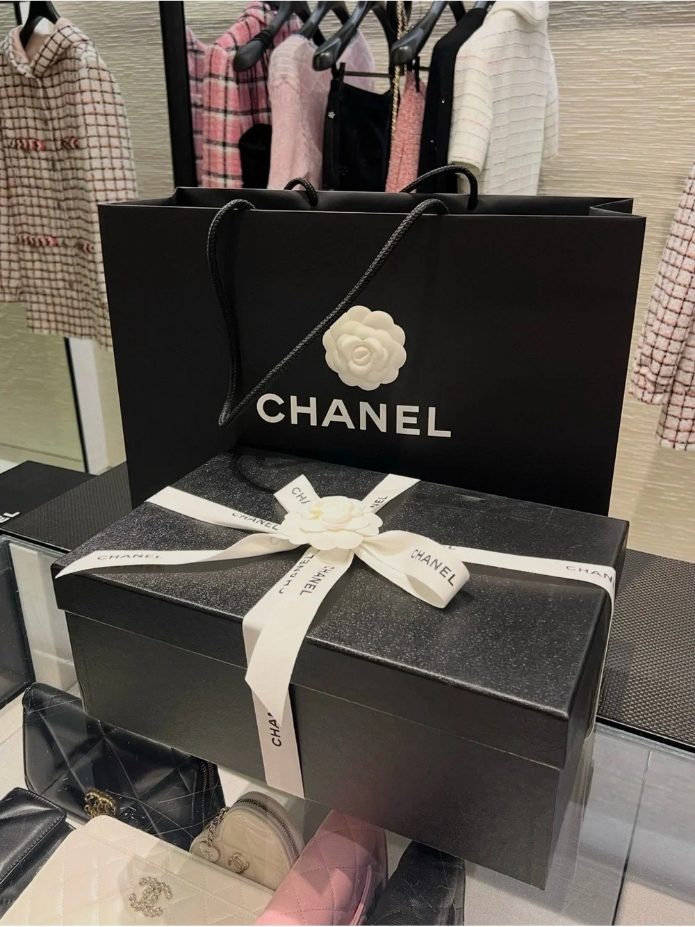 CHANEL Pink and White Low-Top Sneakers with Interlocking CC